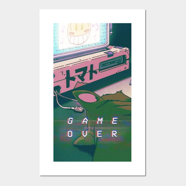 Game Over Anime Aesthetic Poster Und Kunst Teepublic De The ending theme entitled game over, is performed by dats. game over