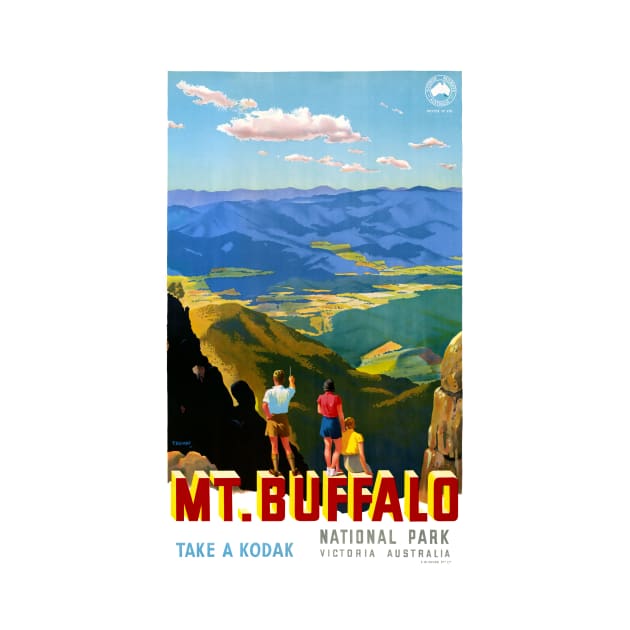 Vintage Travel Poster Mt. Buffalo National Park Australia by vintagetreasure