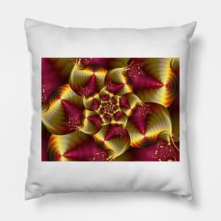 Pink and Gold Spiral Pillow