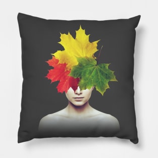 Autumn head portrait Pillow