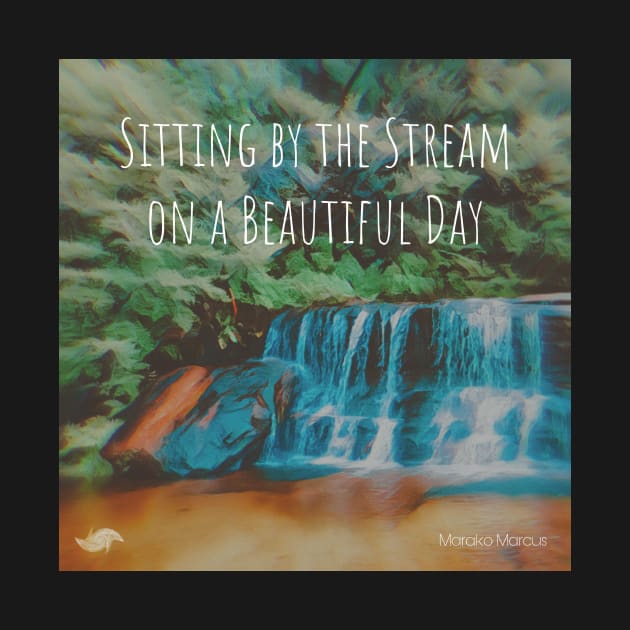 Sitting by the Stream on a Beautiful Day Album Cover Art Minimalist Square Designs Marako + Marcus The Anjo Project Band T-Shirt by Anjo