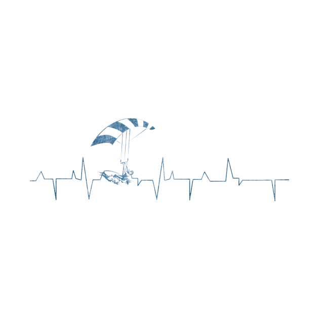 Heartbeat Kite Surfer Blue by Coumenole Design