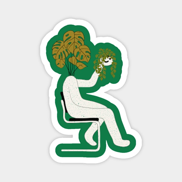 Plant Person Magnet by Oiyo