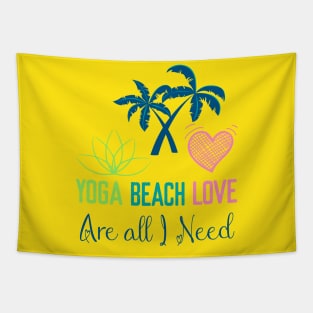 yoga beach love are all I need Tapestry