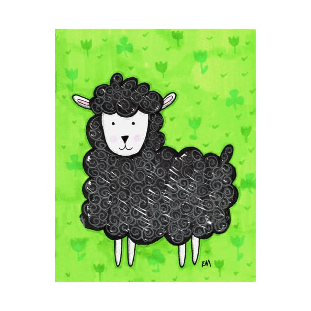 Black Sheep In A Pasture by RuthMCreative