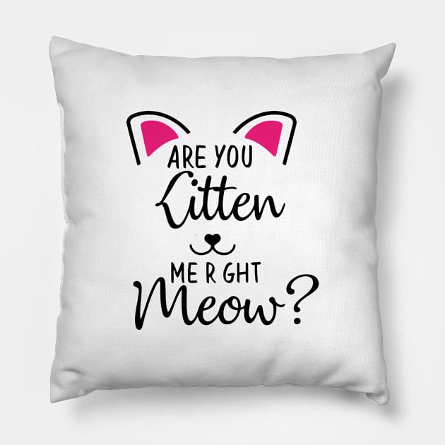 Kitten Me Right Meow Pillow by lombokwetan