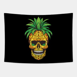 Hawaiian Skull Pineapple Tropical Vacation Graphic Tapestry