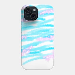 Blue stripes splashes Watercolor art Phone Case