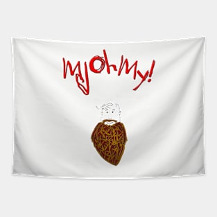 MJ Oh My! logo with beard Tapestry