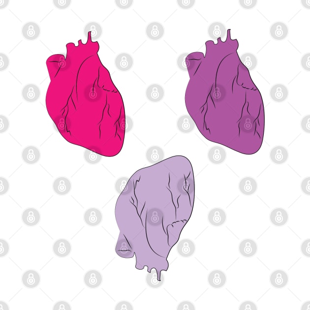 Pink and Purple Anatomical Heart Pattern by emadamsinc