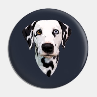 Dalmatian Dog Spotted Puppy Blue Orange eyes Pin