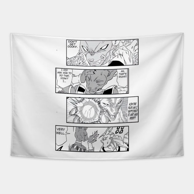 Beerus Dragon Ball Doragon Boru Manga Panel Tapestry by AinisticGina