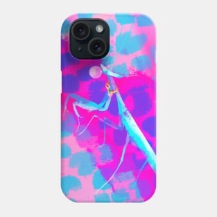 Bubblegum Praying Mantis | Cheetah Print (Blue/Pink) Phone Case