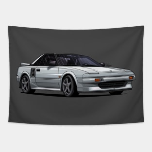 Toyota MR2 SW11 White - Digital drawing Tapestry