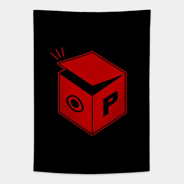 Pandora's box minimalist art . Fpr ancient greek mythology fans in red ink Tapestry by croquis design