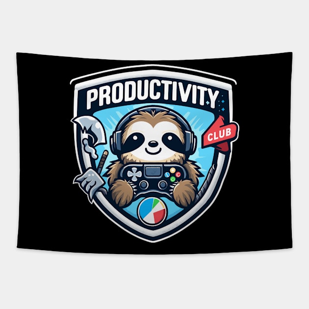 Sloth productivity club Tapestry by Coowo22