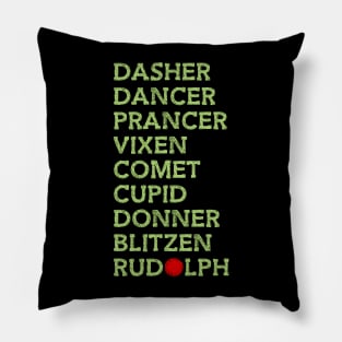 Reindeer Name List Pillow