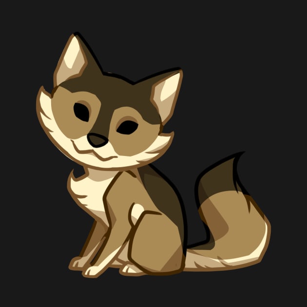 Adorable brown chibi wolf design by ShinePaw