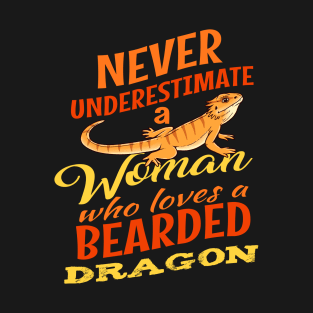Womens Bearded Dragon Gift Design Girls Who Loves Reptile Design T-Shirt