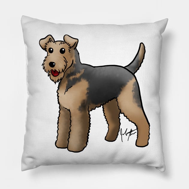 Airedale Pillow by Jen's Dogs Custom Gifts and Designs