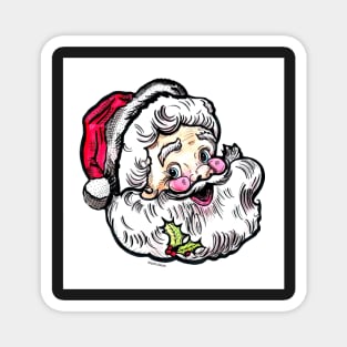 Kitschy Santa Retro Illustration by Ash Claise Magnet