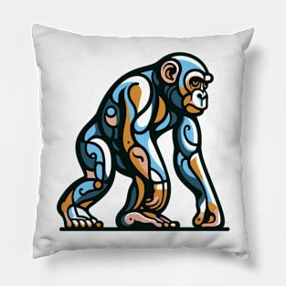 Pop art monkey illustration. cubism illustration of monkey Pillow