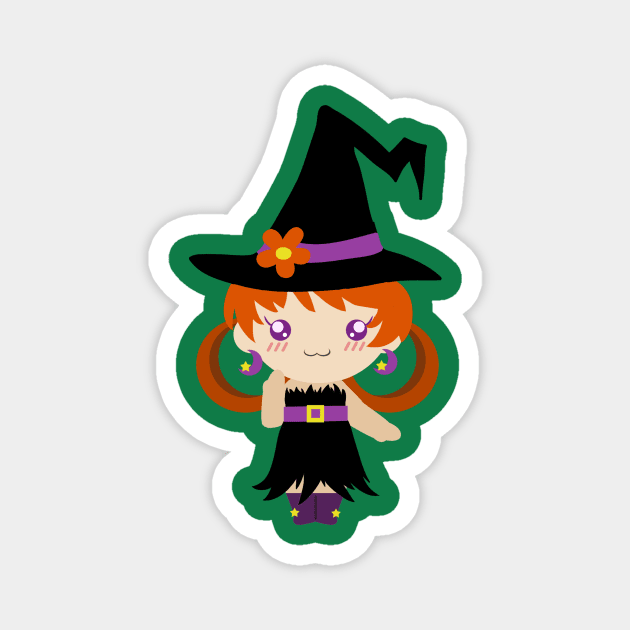 Little Witch Girl Magnet by saradaboru