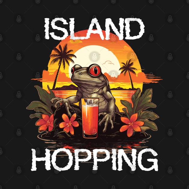 Coqui Frog with Drink - Island Hopping (White Lettering) by VelvetRoom