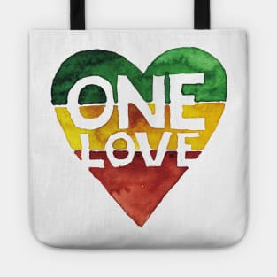 One Love Music Rasta Reggae Heart Peace Roots Tote