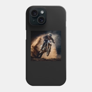 Dirt bike stunt super fast with dust Phone Case