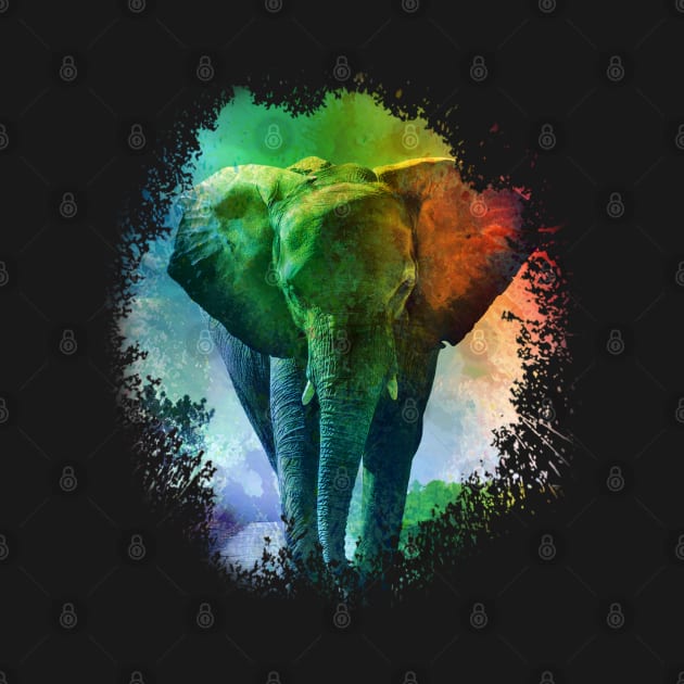 Colorful Elephant Art by anbartshirts