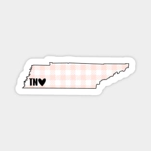 USA States: Tennessee (pink plaid) Magnet