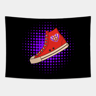 Red High Top Sneaker Tapestry