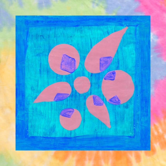 Abstract Flower - Pink and Blue by MitaDreamDesign