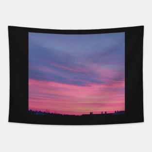 clouds sunset winter evening aesthetic photography pink violet blue orange Tapestry