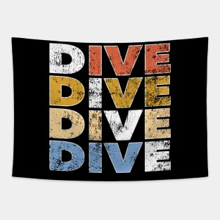 Diver Retro Diving Sea Snorkeling Gift Tapestry