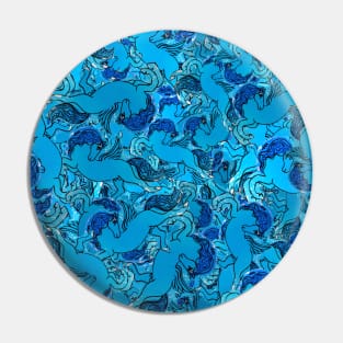 Blue Pegasus Pattern Pin