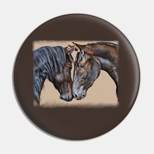 Horses Greeting Pin