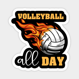 Volleyball All Day Fire Magnet