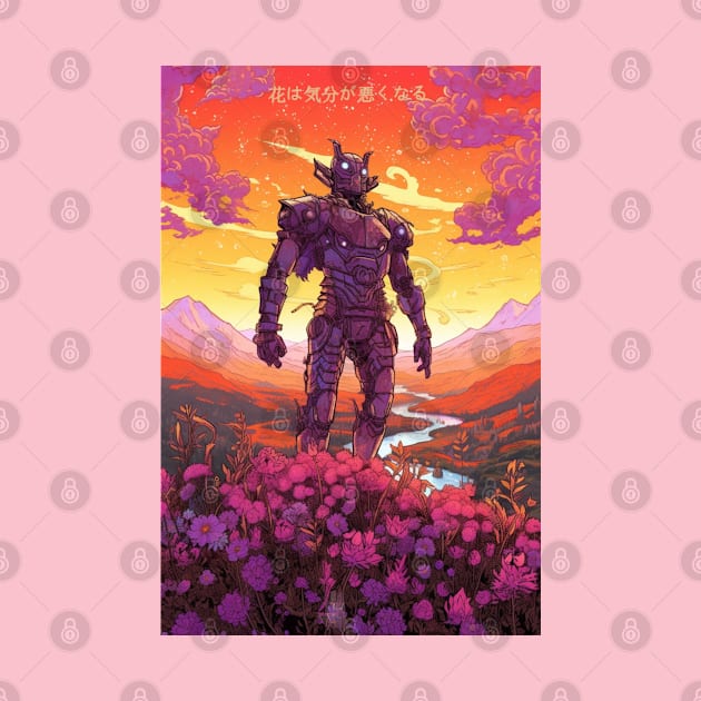 Japanese Mech in a Flower Field by Copper City Dungeon