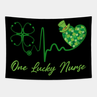 One Lucky Nurse Scrub RN ICU ER St Patricks Day Nurses Tapestry