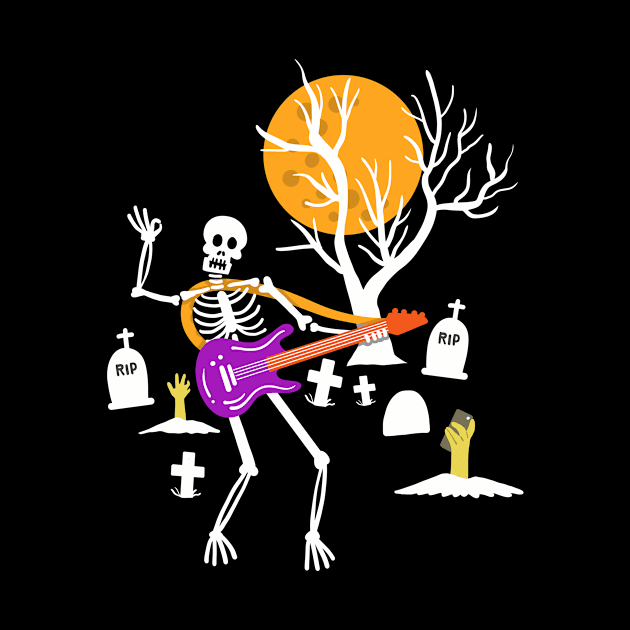 Skeleton Rocker Halloween by KAWAIITEE