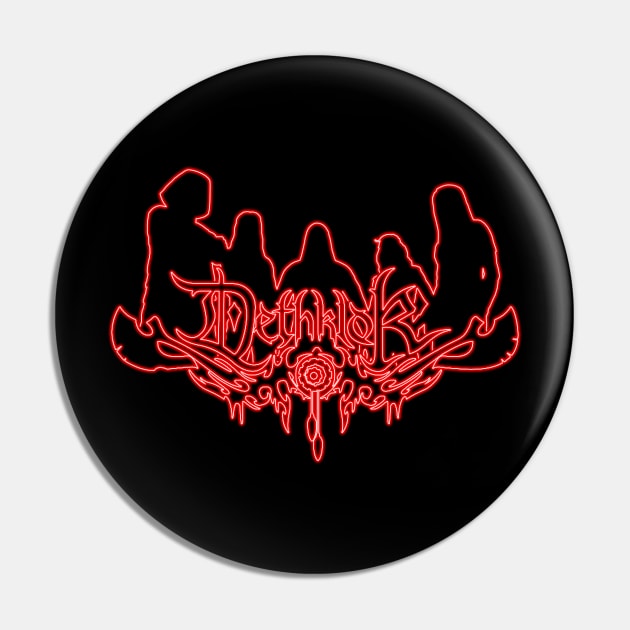 Red Neon Sign Dethklok Logo Pin by gkillerb