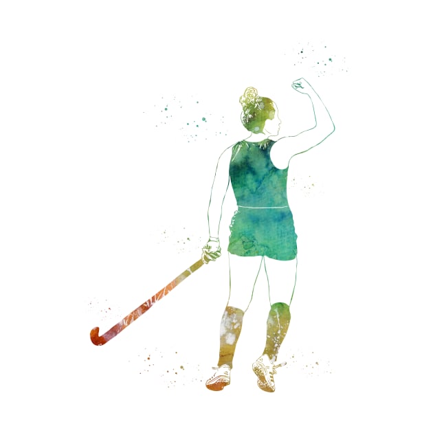 Field Hockey Player Girl by erzebeth