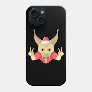 santa caracal cat Phone Case