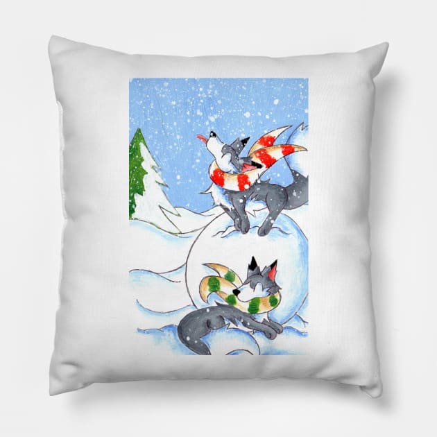 A Break for Snowflakes Pillow by KristenOKeefeArt