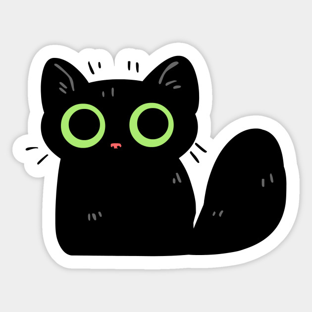 Cute Lil Black Cat - Black Cat - Sticker