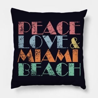 Peace Love & Miami Beach Pillow