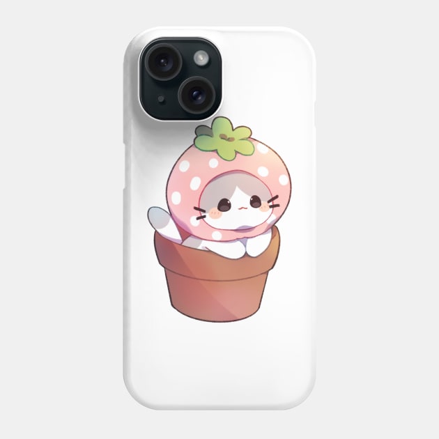 Strawberry Kitty Phone Case by Cremechii