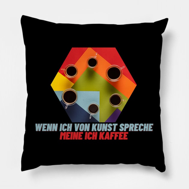 Kaffee Kunst Espresso Tasse Witzig Pillow by Maggini Art